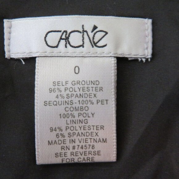 Vintage Cache Womens Sequined Black Open Front Vest Size 0 Party Festival Mod - Picture 3 of 9